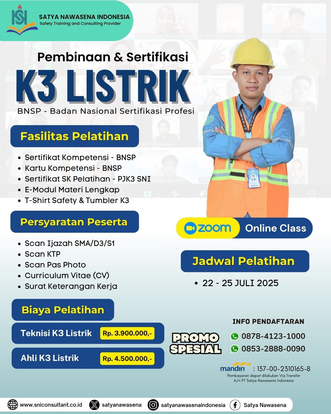Teknisi K3 Listrik dan Ahli K3 Listrik