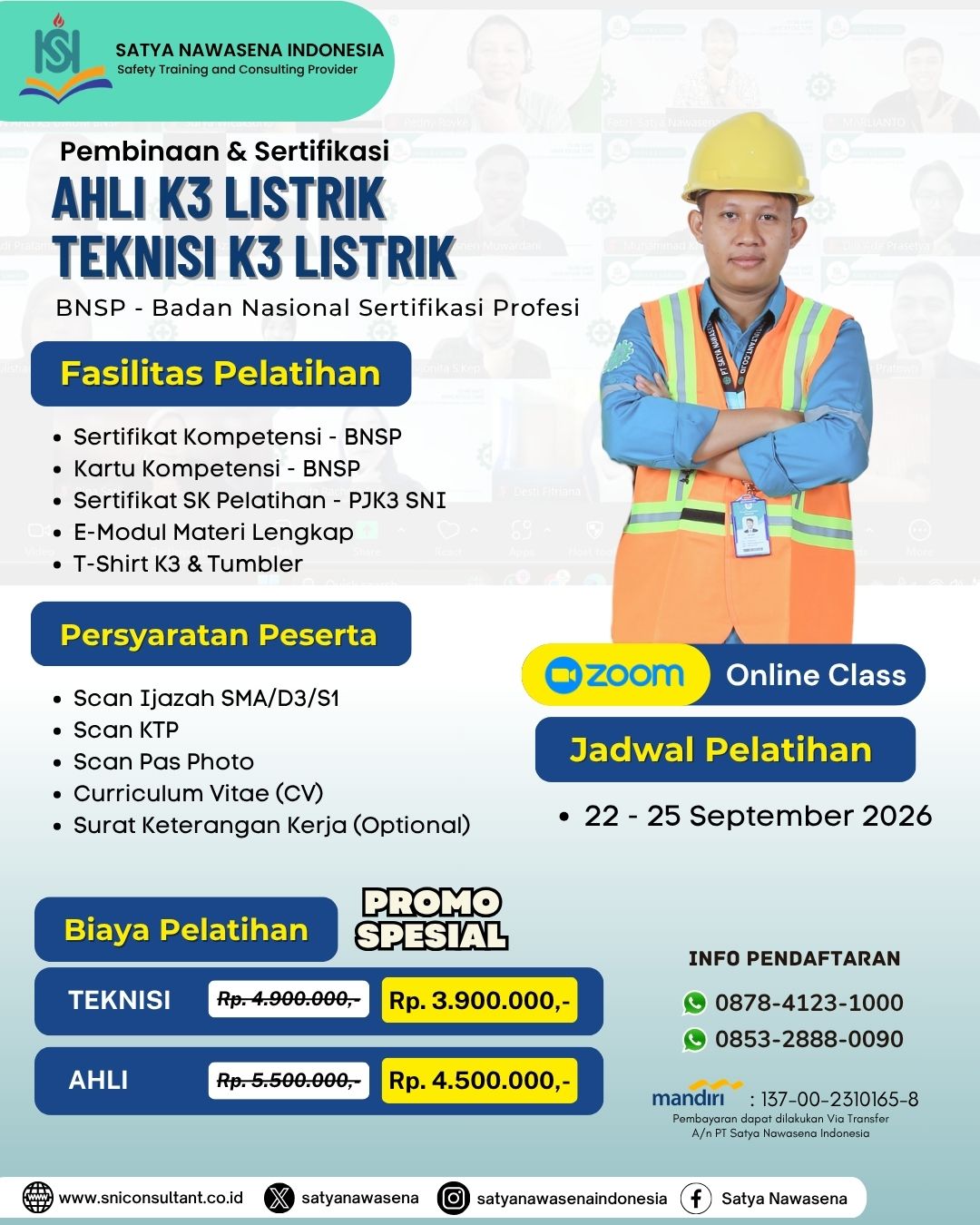 Teknisi K3 Listrik dan Ahli K3 Listrik
